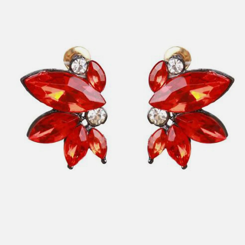 HTB1H uwP5LaK1RjSZFxq6ymPFXa8 - Ztech Red Pendant Za Earrings 2019 Handmade Resin Flower Crystal Beads Statement Bridal Earring Party Dangle Drop Earrings Gift