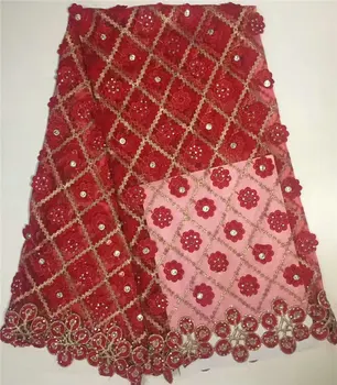 

Newest pure color appliqued flowers with small and big stones Tulle Lace ADF286,Good Price And Free Shipping Organza Lace Fabric