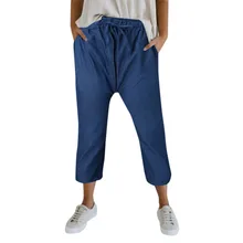 3w# летние женские штаны, одноцветные свободные джинсы, популярные штаны для тренировок, с поясом, Пляжные штаны, женские джинсы, Femme Pantalones Vaqueros Mujer