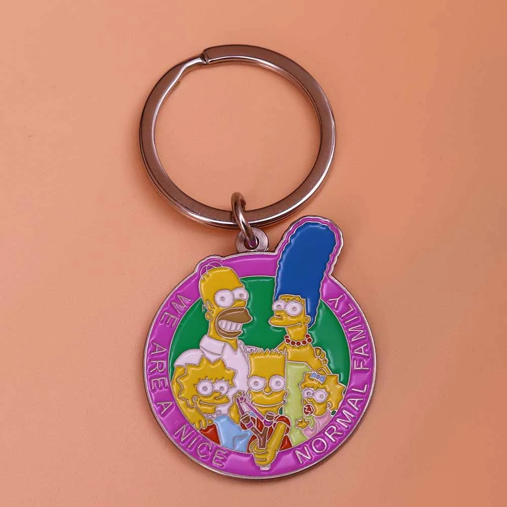 

Simpsons keychain cute cartoon pendant internet meme pop culture keyring family love jewelry 90s gifts men women accessory