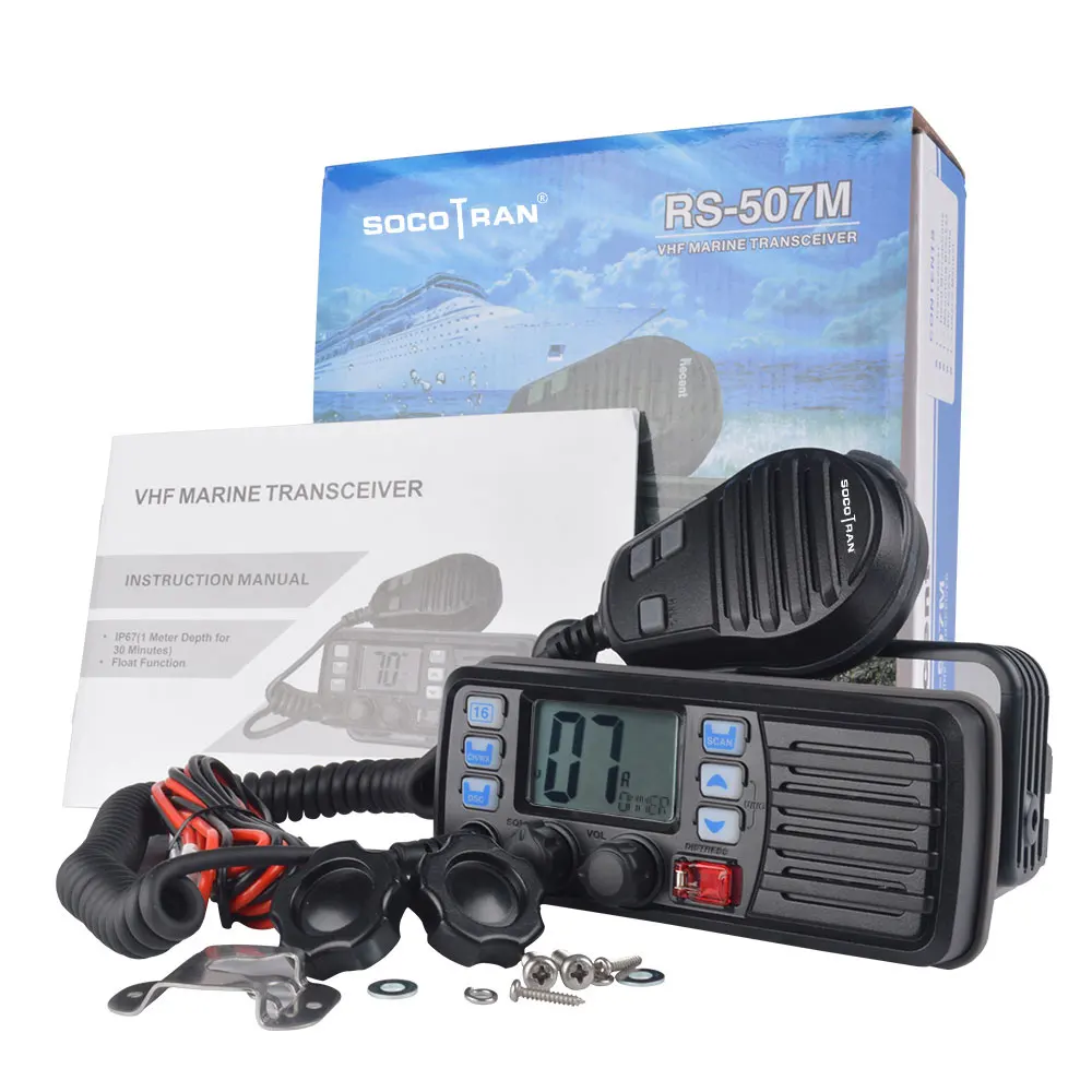 25W High Power VHF Marine Band Walkie talkie Mobile Boat Radio Waterproof 2 Way Radio mobile transceiver RS-507M 25W High Power VHF Marine Band Walkie talkie Mobile Boat Radio Waterproof 2 Way Radio mobile transceiver RS-507M
