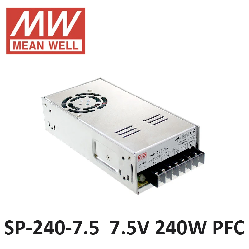 источник питания MEAN WELL SP 240 7.5 выключатель вольт 32A Вт PFC функция 85 264VAC вход