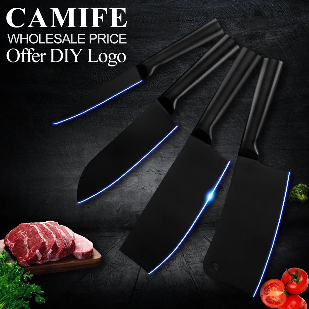

Dropshipping 4cr14 Stainless Steel Knife Kitchen Knife Set Utility Santoku Chopping Nakiri Knife Kitchen Accessories 4 Pcs Set