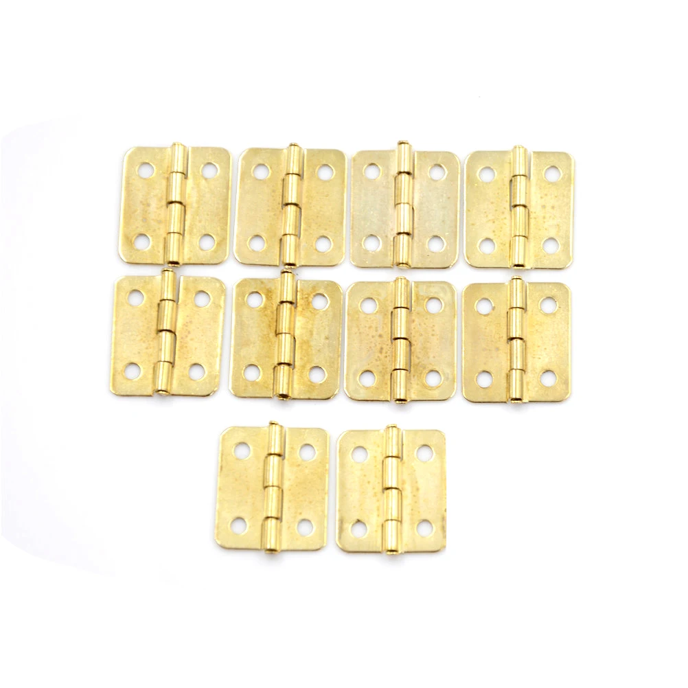 10pcs New Kitchen Cabinet Door Hinges 4 Holes Gold Drawer Hinges