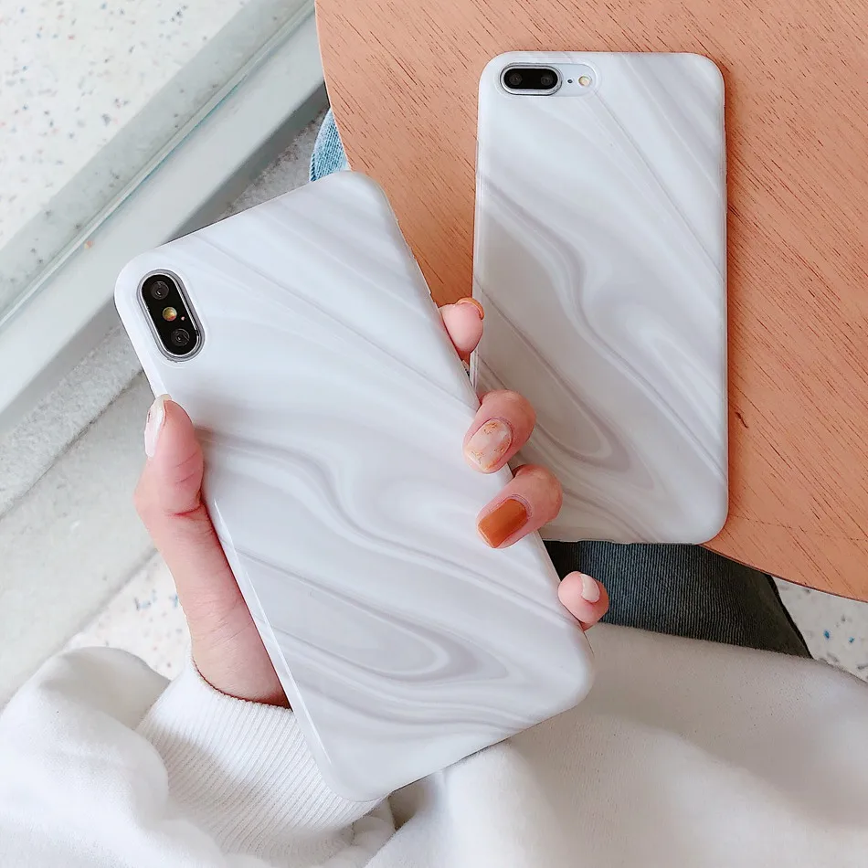 

Glossy Marble Pattern Phone Case For iPhone X XS Max XR Fashion Water Ripple Case For iPhone 7 6s 6 8 Plus Soft TPU Back Cover