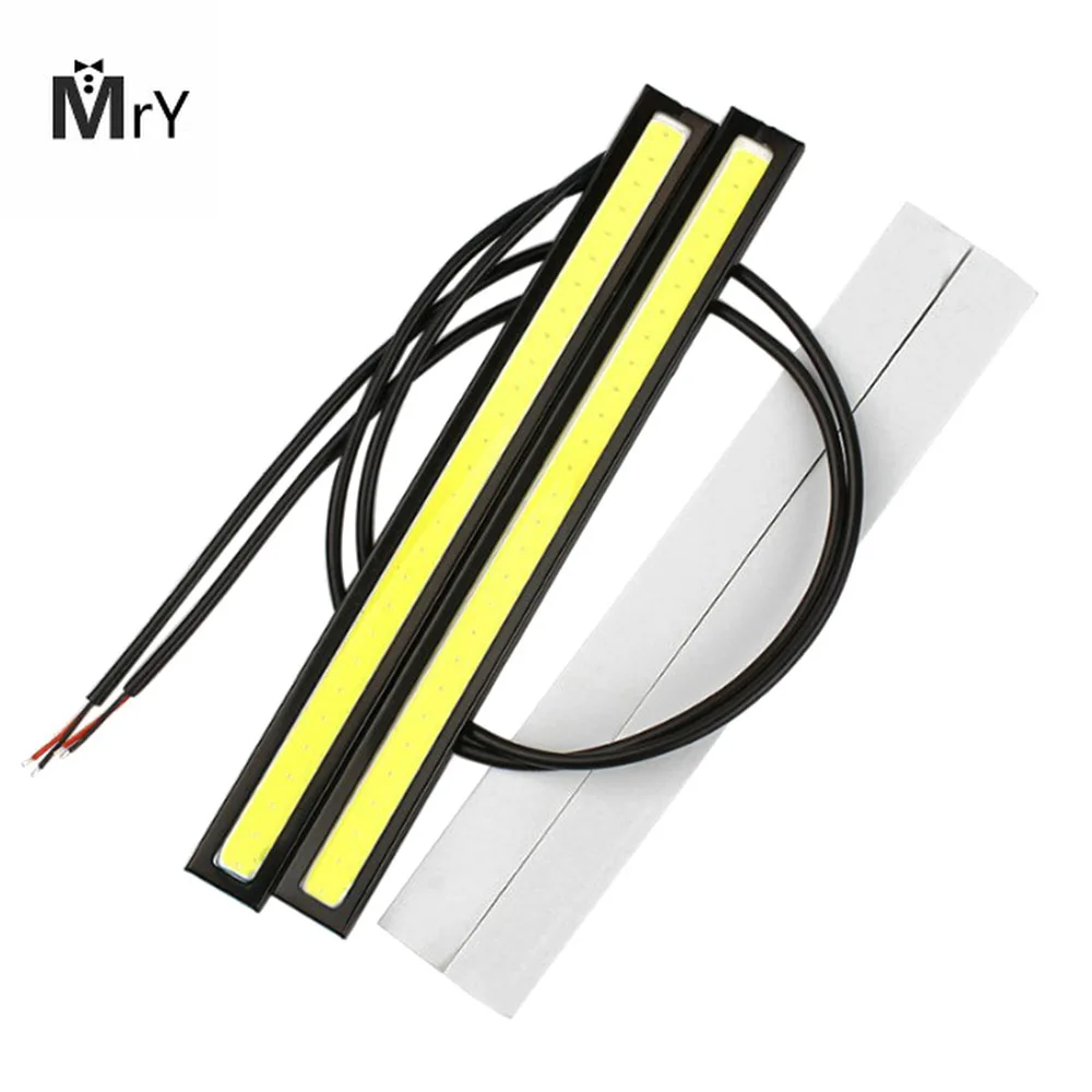 

2pcs Universial COB Daytime Running Lights LED DC 12V DRL 17cm Waterproof Auto Car COB Driving For ALL Car Light Source
