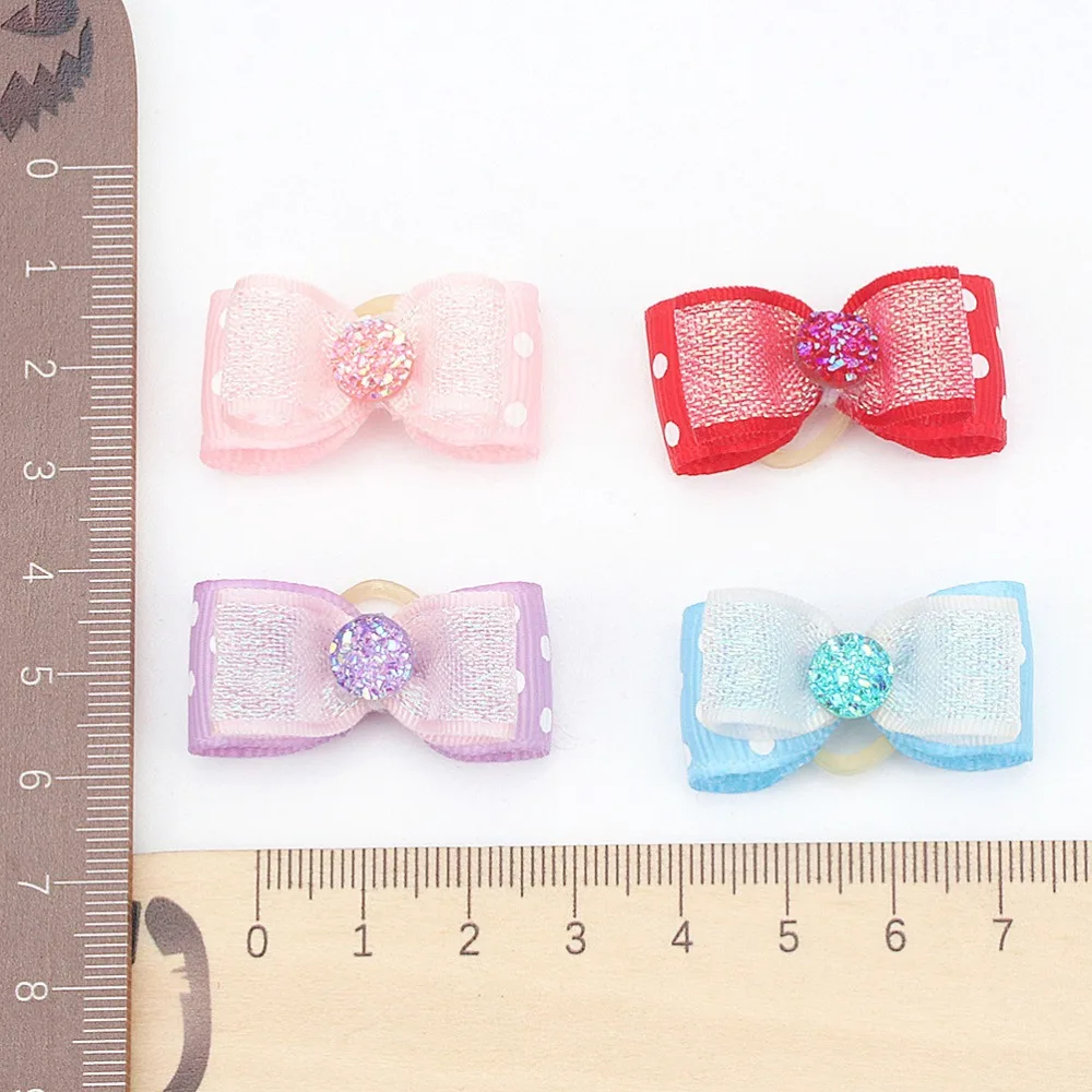 Small Dogs decoration Bows Hair Product Accessories For Pets Supplies Hair Grooming Bows Yorkshire gumki dla psa lacinhos para images - 6