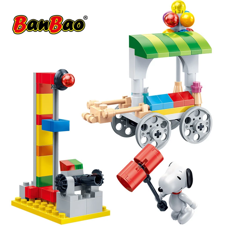 Banbao 7509 ホット Ip スヌーピーピーナッツエンターテイメント遊園地のビルディングブロックのおもちゃ子供キッズ教育モデルレンガ ブロック Aliexpress