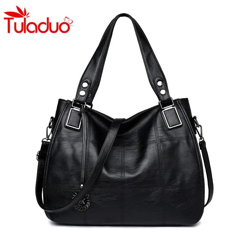 

Women Soft Leather Handbags Female Casual Thread Shoulder Bags Portable Ladies Shoulder Bag Women's Messenger Bag Bolsa Feminina