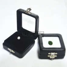 50 шт черный искусственная кожа бриллиант коробка высокого Класс Gem коробки для показа ювелирных изделий Gem каменный Органайзер держатель подарочная коробка