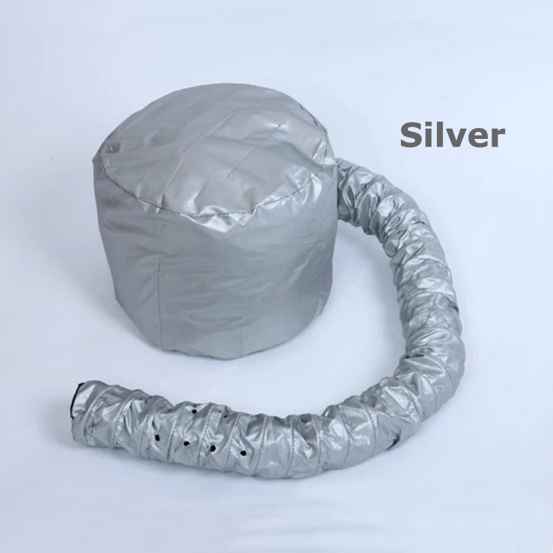 Silver Портативные вытяжки для сушки волос, мягкая шапочка для завивки волос, головной убор, переносная быстросохнущая шапочка для волос, для дома/салона, парикмахерские, легко использовать - Цвет: Silver