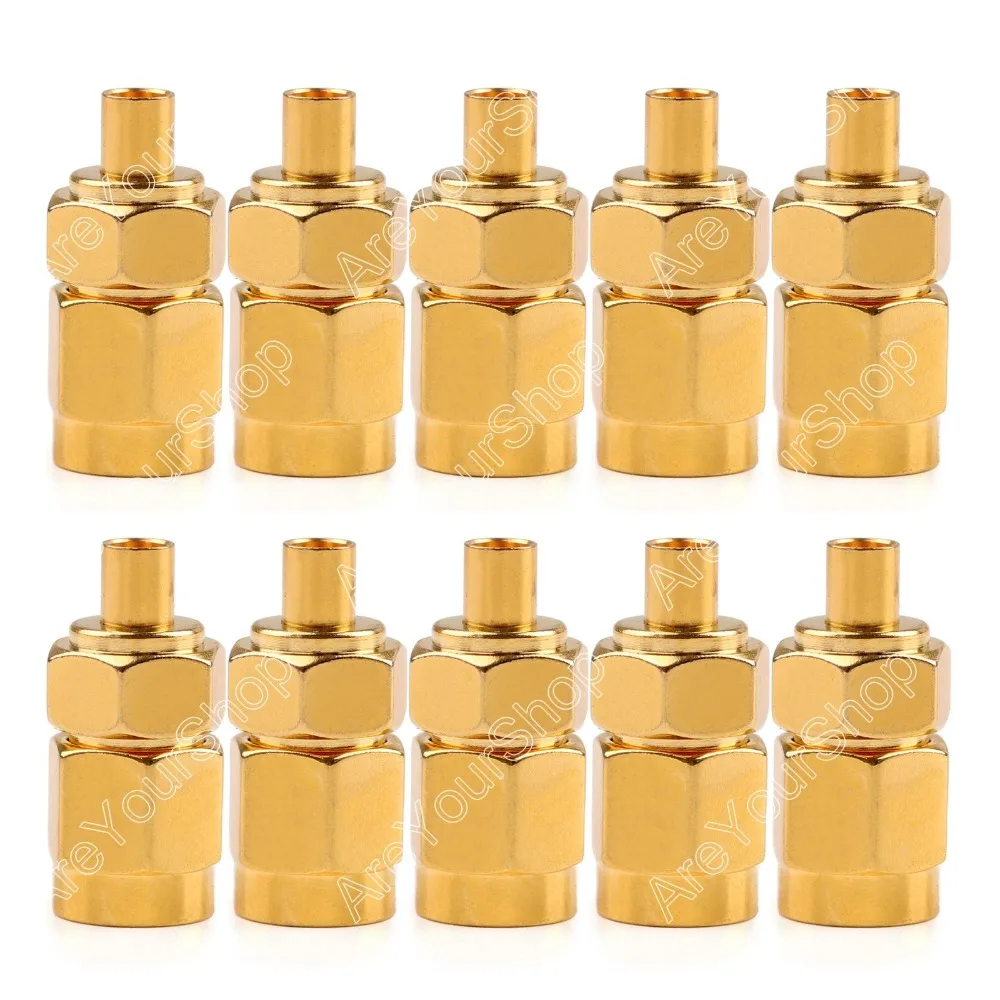 Sale 10 Pcs Adapter SMA Male Plug To MMCX Female Jack Connector Straight Gold Plating High Quality minijack plug Wire Connector sale 10pcs adapter rp sma female plug to rp sma female connector straight reticulated high quality minijack plug wire connector