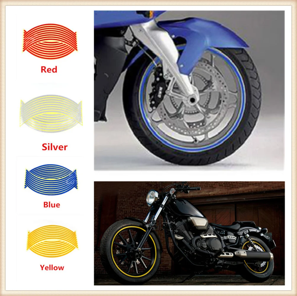 

Motorcycle modeling wheel sticker reflective applique edge tape for Kawasaki ZX7R ZX7RR ZX9 ZZR1200 ER-5 GPZ500S EX500R NINJA