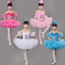 2017 Girls Gymnastic Leotard Ballet Dancing Dress White Swan Lake Costume Ballerina Dress Kids Ballet Dress Children Ballet Tutu