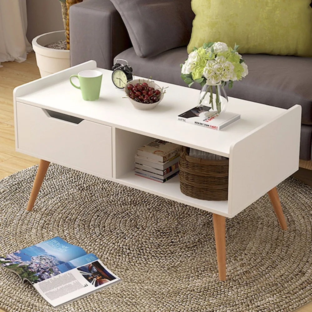 Giantex Modern Coffee Table Side End Table Cabinet With Drawers Solid Wood Legs Home Furniture HW57466 Giantex Modern Coffee Table Side End Table Cabinet With Drawers Solid Wood Legs Home Furniture HW57466