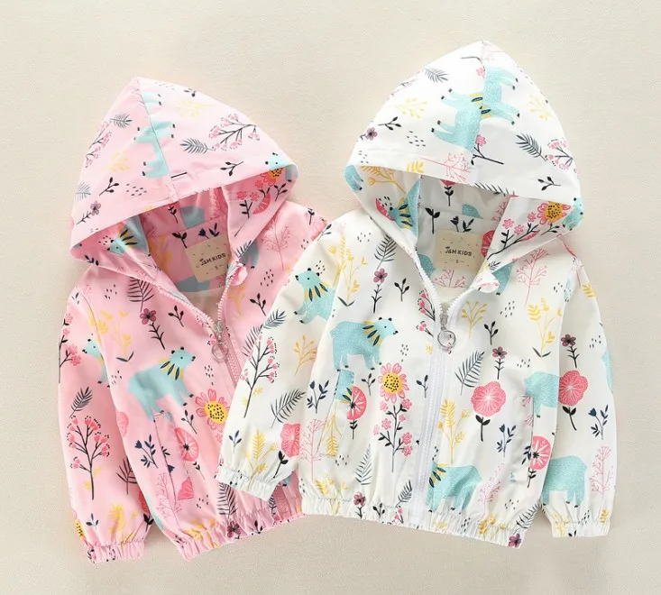 

1-7Y new 2018 autumn boys girls casual print cartoon jacket 1pc fashion style fall boys girls jacket with hood kids jacket