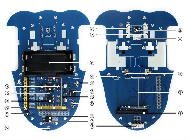 AlphaBot-Pi Acce Pack Raspberry Pi Robot Kit(no Pi) AlphaBot+ комплект модуля камеры для Raspberry Pi 3B 2B B+ US/EU plug