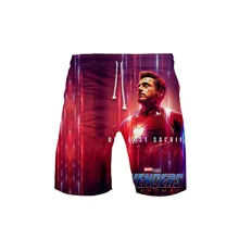 Летние мужские шорты больших размеров 5XL, 6XL, Марвел, Мстители, эндшпиль, супергерой, Капитан Америка, Железный человек, 3D принт, пляжные шорты, Hombre