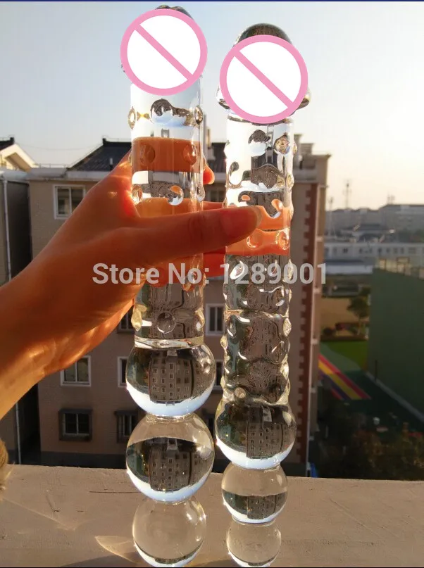 (11.8*2) inch Super Big Pyrex Glass Dildo Crystal Penis Long Sex Toys Large Anal Plug Huge Butt Beads Unisex Anus Balls | Красота и