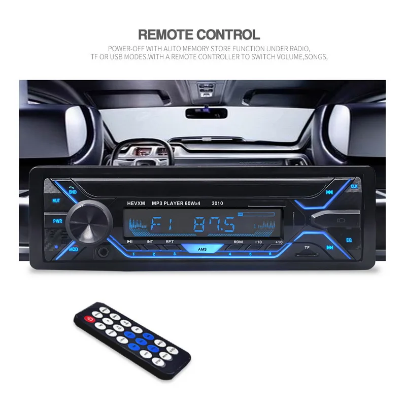 3.5 Inch Detachable Panel In-Dash RDS+ 12V MP3 Player Stereo Hands-Free Call AM FM TF/USB Aux-In Bluetooth 1 Din Car Audio Radio