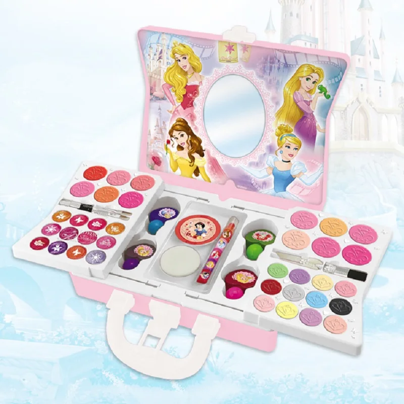 Disney frozen party princess mini suitcase play house toy wash children's cosmetics kids makeup girls toys birthday part gift
