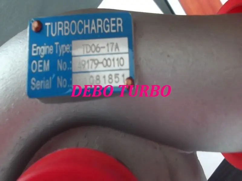 TD06-17A 49179-00110 ME037701 Турбокомпрессор для экскаватора CATO 800-5, 6D31T