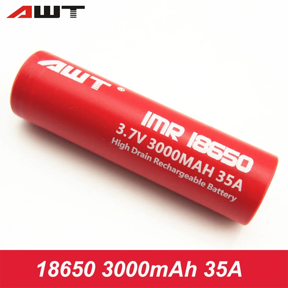 

AWT 18650 Battery 3.V Vape Battery 18650 3000mAh 35A for SMOK MAG Alien AL85 Kit VOOPOO Drag 2 Geekvape Aegis VS VTC5 VTC6 W006