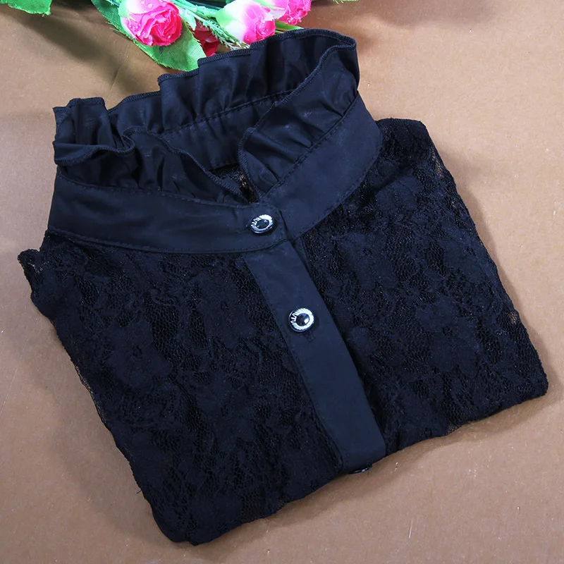 

Summer Lace Shirt Vertical Detachable Collars Ladies Women Solid Color All-match Fake Collar Wholesale FS0331