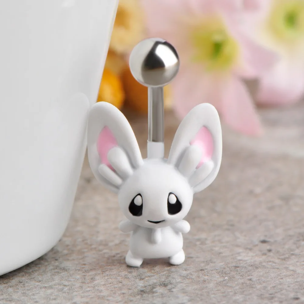 Женские кольца в форме кролика Funmor летние Колечки на пупок живота каваи