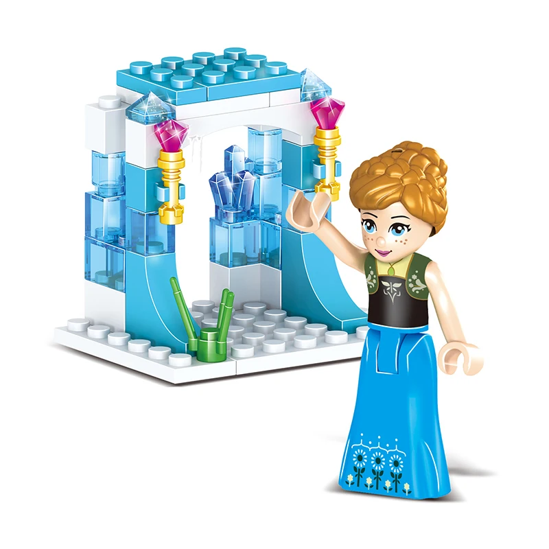 304PCS 8in1 Girls Building Blocks Ice Castle Frozens Compatible with IEGOings Friends Model Bricks Set DIY Toys for Girl Gift