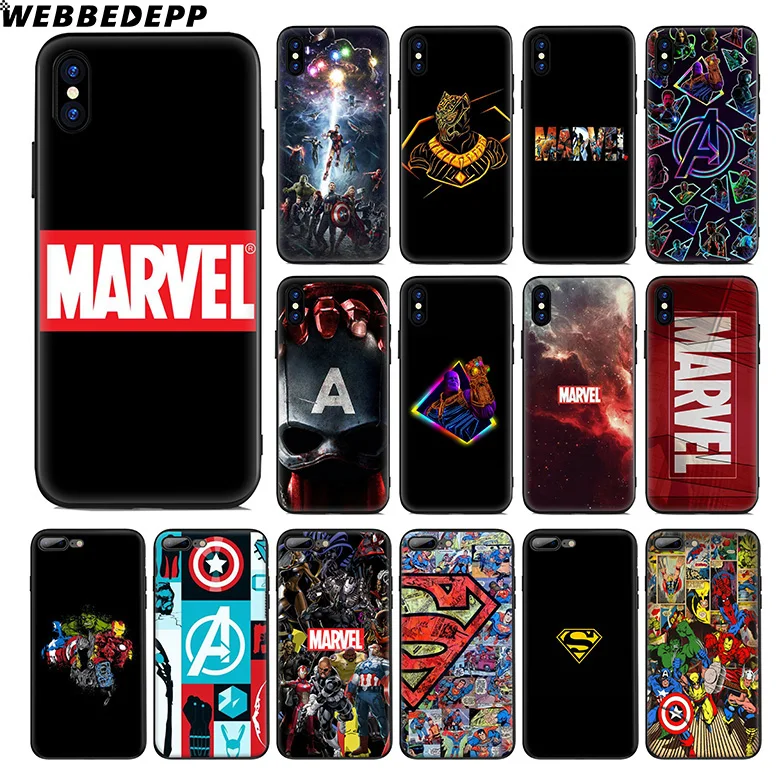 

WEBBEDEPP Avengers Marvel Captain America Soft Silicone Case for Apple iPhone Xr Xs Max X or 10 8 7 6 6S Plus 5 5S SE Phone Case