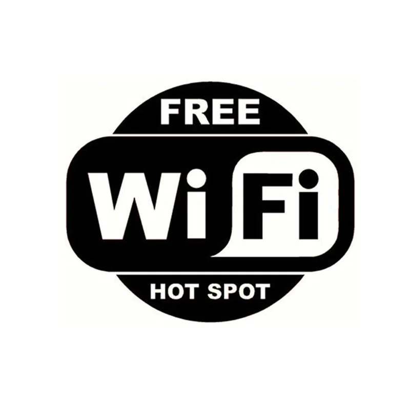 

13*11CM FREE WI FI HOT SPOT Interesting Text Decoration Motorcycle Car Sticker Decal Car Styling Black/Silver C1-0030