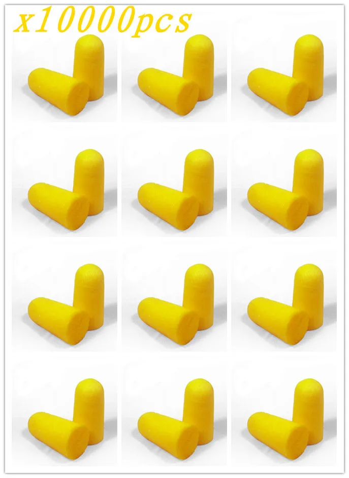 

2015 New 10000PCS Yellow Soft Light Foam Ear Plugs Defenders Ear Protectors Earplugs