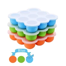 Portable Baby Food Storage Box Homemade Blue Mini Infant Food Container Breast Milk Storage Crisper Silicone Food Freezer Trays
