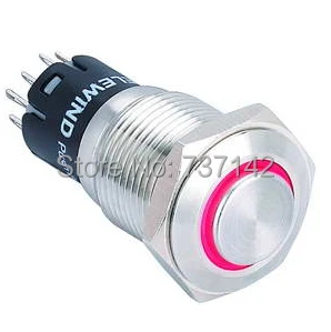 

(Hot !) 16mm Ring illuminated Latching push button switch(PM162H-11ZE/R/12V/S,CE,ROHS)