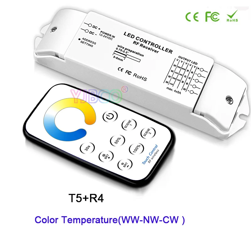 Светодиодный диммер Bincolor/CCT/RGB/RGBW/CW CCT светодиодный контроллер + беспроводной пульт дистанционного управления для светодиодной ленты, DC12V-24V