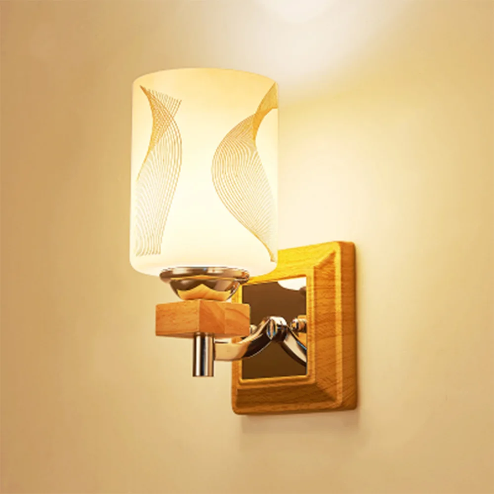 Деревянный настенный светильник светодиодный настенный прикроватный светильник для чтения 110-220 В гибкий настенный светильник в деревенском стиле настенные бра E27 luminarias - Цвет абажура: A1
