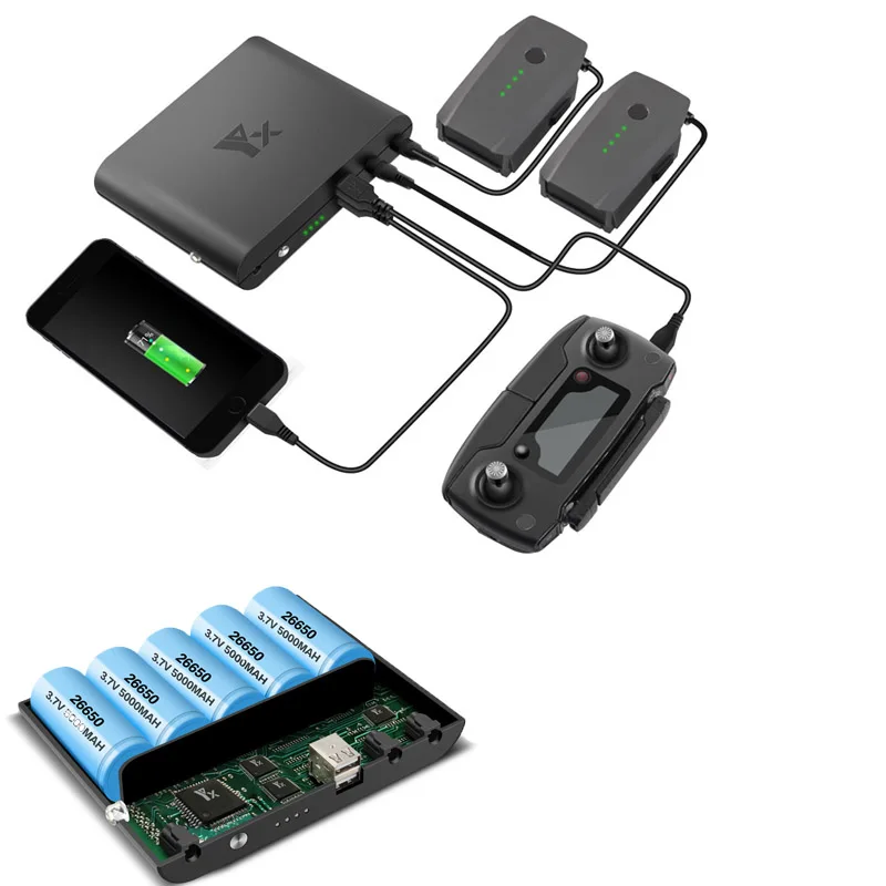 

Mavic pro Charger Mobile Power Battery Bank hub USB port Remote Controller Charger Charging For DJI Mavic pro Drone Accessories