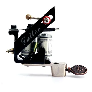 

New Professional Tattoo Machine 10 Warps Coils Cast Iron Black Tattoo Gun For Beginner Shader Liner