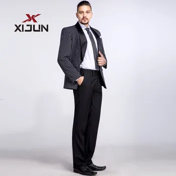 Xijun الأسود الرجال الدعاوى زفاف 2018 السترة شال صدرية الرجل بدلة 2 أجزاء (سترة + بنطلون) زائد حجم مخصص