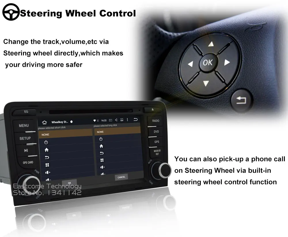 Sale Pure Android 6.01 Car DVD For AUDI A3 2003 2004 2005 206 2007 2008 2009 2010 2011 R3 RS3 With Octa core GPS Radio Backup Camera 13