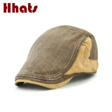 Который в душе Лоскутная Хлопковая мужская берет Регулируемый головной убор Мужской козырек Кепка французский стиль Кепка с острым носком винтажная Женская плоская шляпа