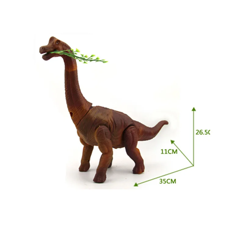 Электрический ходьба откладывать яйца со звуком животные модель 3D проекция Юрского Периода Динозавры Brachiosaurus дети игрушки для малышейрождественский подарок - Цвет: Коричневый