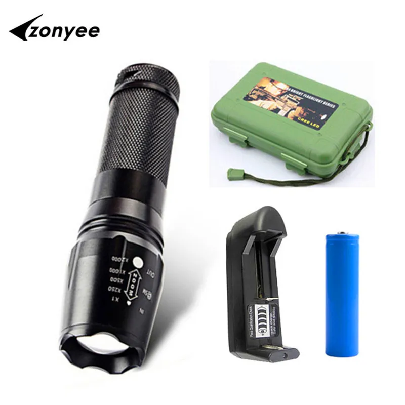 

Flashlight XML-L2 5000lm Adjustable Zoom Lights led rechargeable Tactical Flashlight Tactical Torch Lantern With Battery 18650