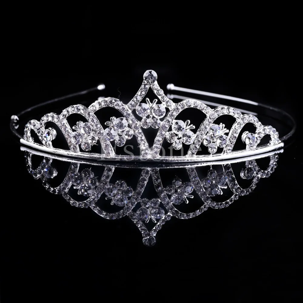 

Hot Crystal Rhinestone Princess Wedding Bridal Pageant Prom Silver Tiara Crown