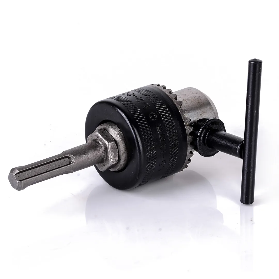 New Metal Rotary Hammer Drill Chuck Adapter 1.5-13mm 1/2 inch - 20UNF High Precision Thread With SDS Plus + Key Kit