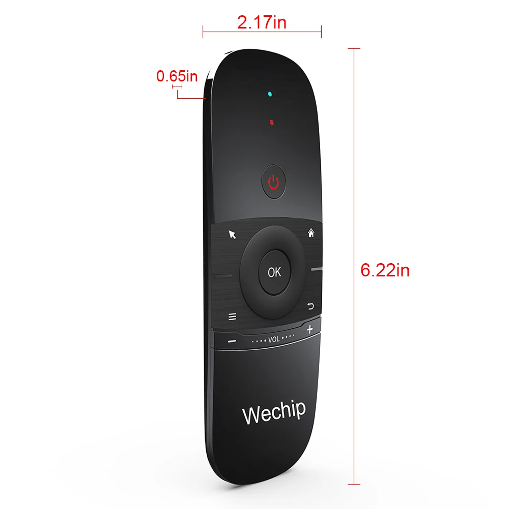 W1 2.4G Air Mouse Wireless Keyboard 6-Axis Motion Sense IR Learning Remote Control USB Receiver for Android Smart TV SET UP BOX