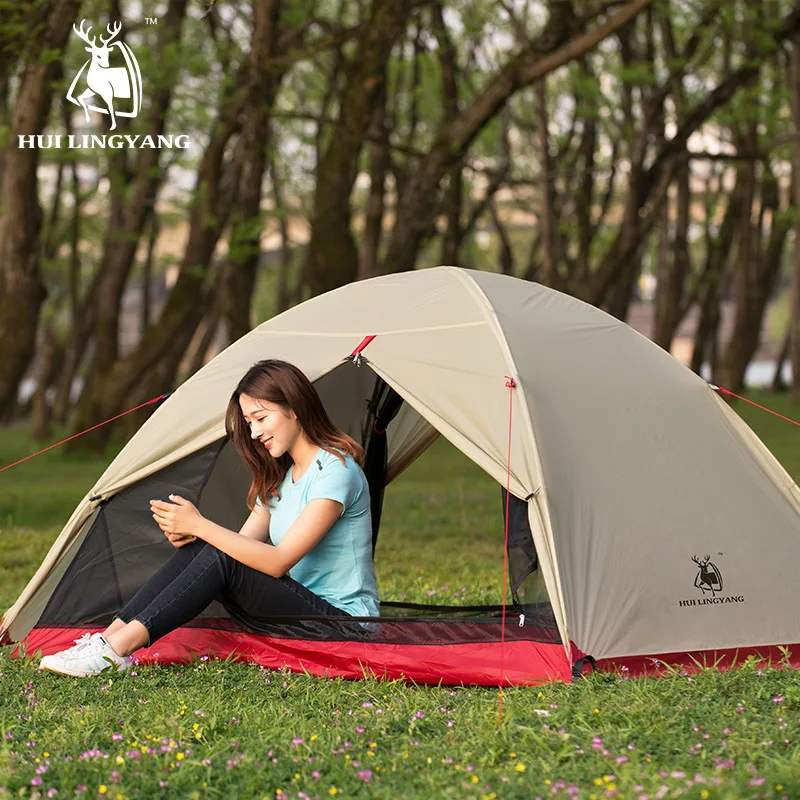 Популярная палатка Mongar Beige 3 сезонная 15D из нейлона двухслойная водонепроницаемая