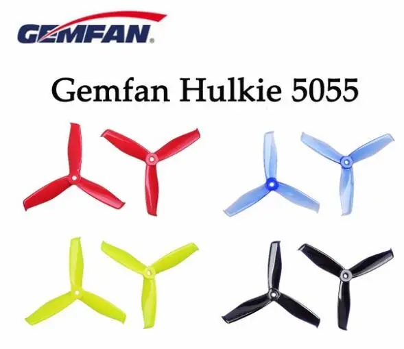 

10 pairs Gemfan Hulkie 5055 3 Blade cw ccw Propeller prop compatible 2205 brushless motor for FPV Racing Drone frame