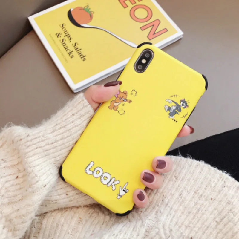 

Four-corner anti-fall cartoon mobile phone case for iPhone 6s 7 8 silicone mobile phone case for iPhone XS MAX mobile phone case
